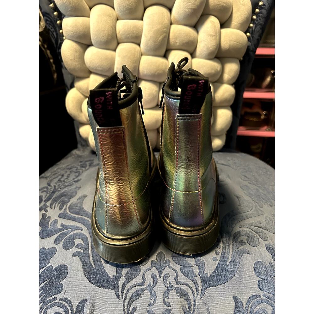 Dr Martens 1460Y Silver Rainbow Holographic Size 7/EU 38 - Picture 9 of 9